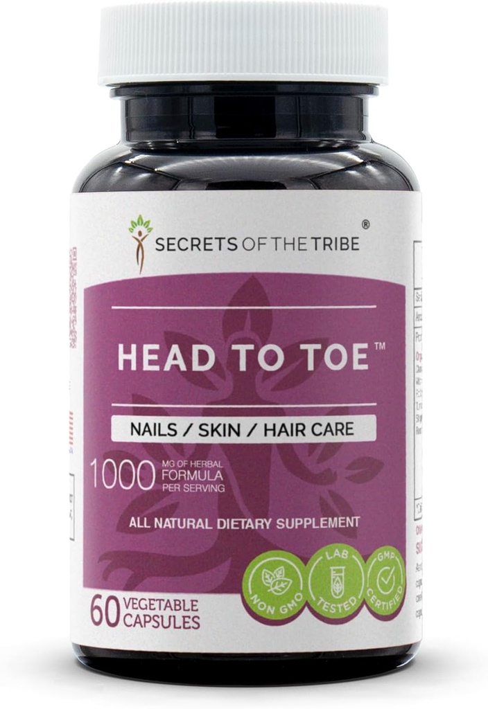 ראש Toe 60 קפסולות, 1000 מ"ג, Chamomile, Witch Hazel, פוט מריזוב, Turmeric, Sting Nettle, Rosemary. Nails/Skin/Hair Care (60 קפסולות)