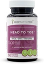 ראש Toe 60 קפסולות, 1000 מ"ג, Chamomile, Witch Hazel, פוט מריזוב, Turmeric, Sting Nettle, Rosemary. Nails/Skin/Hair Care (60 קפסולות)