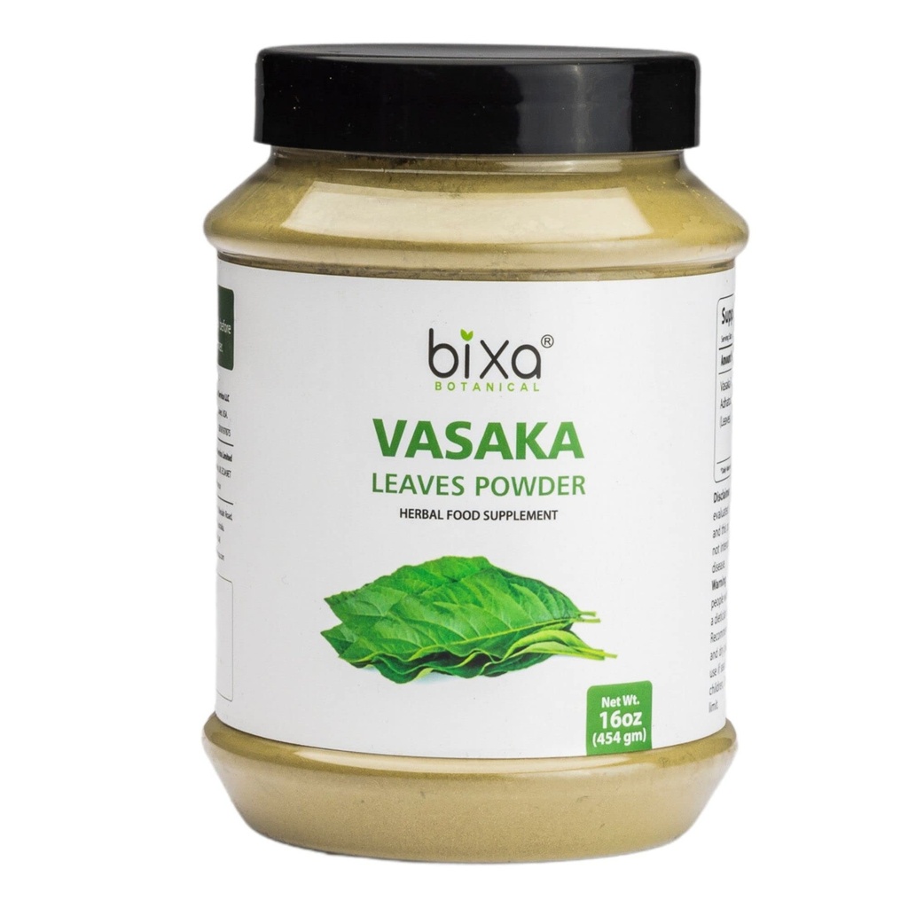 bixa BOTANICAL וaka Leaf אבקה | Adhatoda vasaka | 1 פאונד / 16 OZ | Ayurvedic Herbal תוסף כדי להפחית אקסטרה פיטה (Heat) מהגוף | Gluten Free, non-GMO, Steam התייחס, טבעוני, 100% טהור.