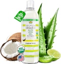 USDA מוסמך אורגני Aloe Vera Gel 12 oz - 100% טהור, קר Pressed, Hand Harvested, מבולבל עם קוקוס, Lime & Verbena Essential שמנים, כימיקלים חינם - Skin & Hair Care, Made בארה"ב