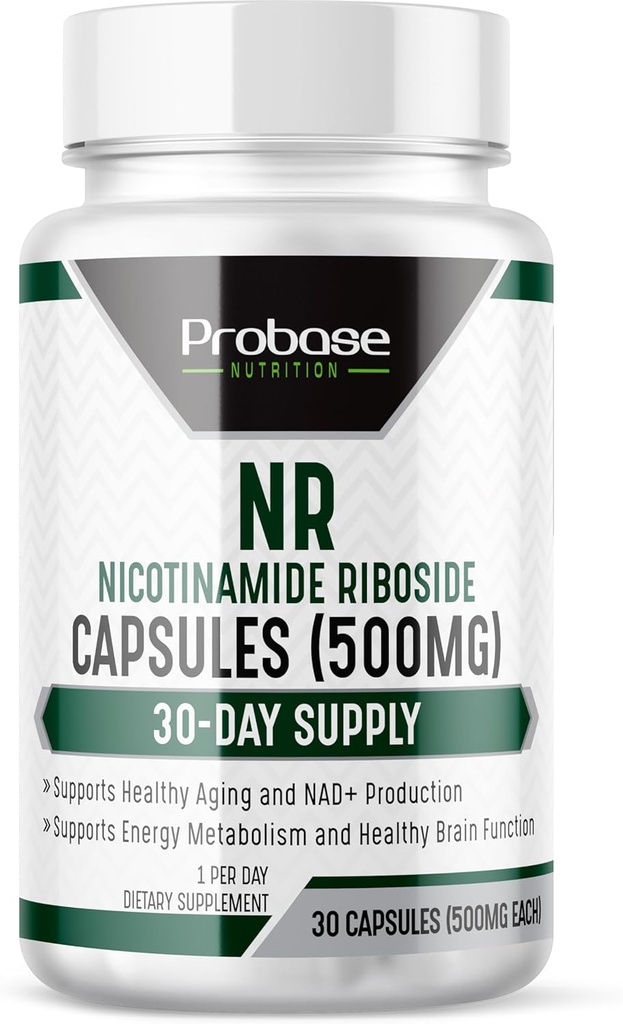 Probase Nutrition, NMN Alternative NR תוספת NAD+ | Nicotinamide Riboside פורמולה לאנרגיה ולכלל בריאות | 30ct/500 מ"ג, 30 יום אספקה