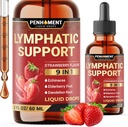 9in1 Lymphatic Drainage Drops תוסף - Echinacea | Elderberry | Dandelion | Rosehip | Kendula | Bordock - Lymph System Extract - Immune, ניקוי - 2 Fl Oz - 60 ימים