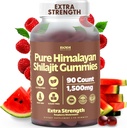 Pure ההימלאיה Shilajit Gummies 1500 מ"ג - 90 טבעוני, מסטיק ללא סוכר עם 85 + Trace מינרלים & Fulvic Acid, non-GMO Shilajit עבור גברים ונשים