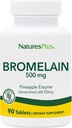 Natures Plus Bromelain - 500 מ"ג, 90 טבליות צמחוניות - טבעי Proteolytic Enzyme תוספת תוסף Gluten-Free - 90 משרתות