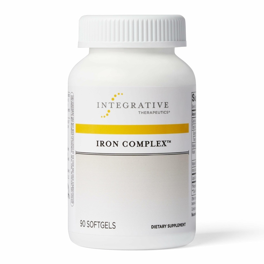 Integrative Therapeutics Iron Complex - בריאות ואנרגיה תמיכה בוויטמינים C & B12* - כולל Folate - Gluten-Free - 90 Softgels (45 משרתים)