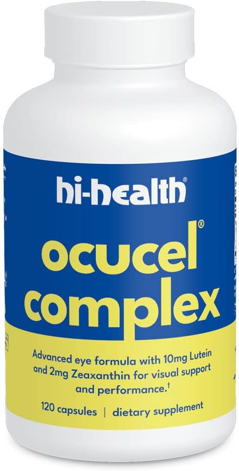 Hi-Health Ocucel Complex Eye תומך בויטמינים להגנה מפני שימוש מופרז במחשבים ובטלפונים סלולריים, 120 קפסולות