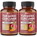 2packs 90 קפסולות Turmeric Curcumin + Apple Cinder Vinegar קפסולות, 6 חודשים אספקה עם Ashwagandha, ג'ינג'ר, 95% סטנדרטיים Curcuminoids, Joint & Absorption תמיכה תמיכה