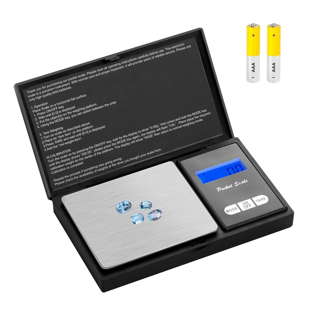 Smart Weigh Digital Pocket Gram Scale, 200g x 0.01g, תכשיטים, מזון, רפואה Scale, Battery Included