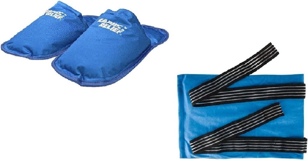 הריון מהיר הקלה בהריון Bundle חם ו Cold Therapy Slippers (1) & Deluxe Reusable Hot and Cold Compress (1)
