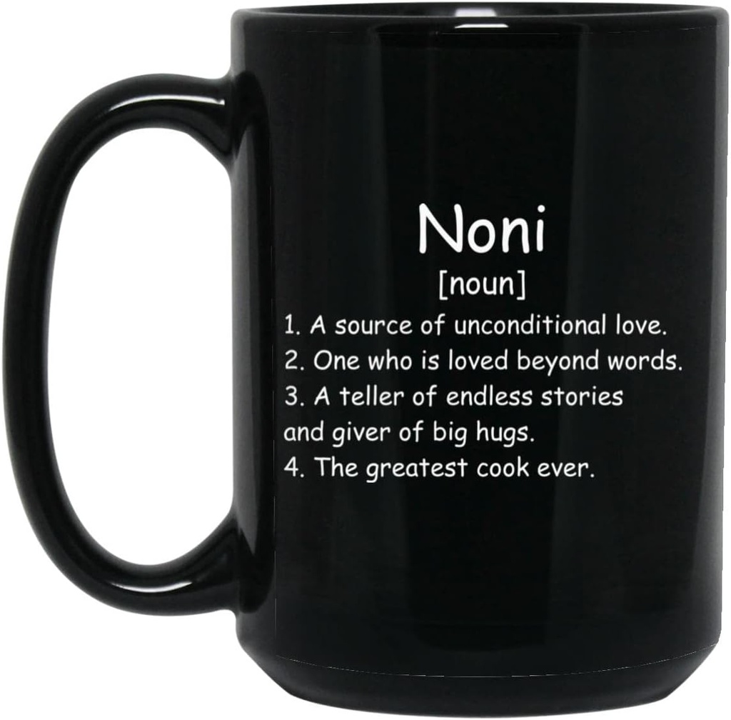 Noni Noun Coffee Mug (Black) - Noni Definition Mug - מתנה ל-Noni - מתנת יום הולדת ל-Noni - Noni Gifts - Mothers Day Gifts 15oz