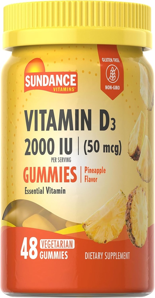 ויטמין D3 חניכיים | 2000 IU | 48 Count | Pineapple Flavor