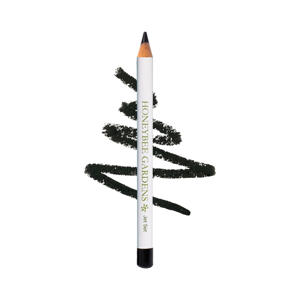 Honeybee Gardens Effortless Eye Liner Pencil ב Jet Set Black, Rich Pigmentation, Smooth, Long-Wearing, טבעוני, Gluten-Free