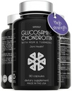 Glucosamine Chondroitin MSM עם Turmeric - תוספת תמיכה משותפת כוח גבוה למבוגרים גברים ונשים - 90 קפסולות - 1500mgcosamine Sulfate לשרת לשרת