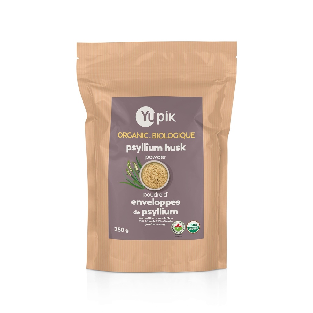 Yupik אורגני Psyllium Husk אבקת 8.8oz, 95% Purity, Soluble סיבים, USDA מוסמך, non-GMO, טבעוני, Gluten-Free, Unflaved, Plant-based, Coarse Milled Husk עבור Baking & Digestive Health.