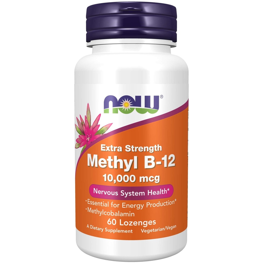 Now Foods Supplements, Methyl B-12 (Methyhydrobalamin) 10,000 mcg, Nervous System Health *, 60 Lozengesges