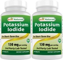 Best Naturals Potassium Iodide 130 מ"ג לכל משרת - תוספת תזונתית, 90 טבליות (2)