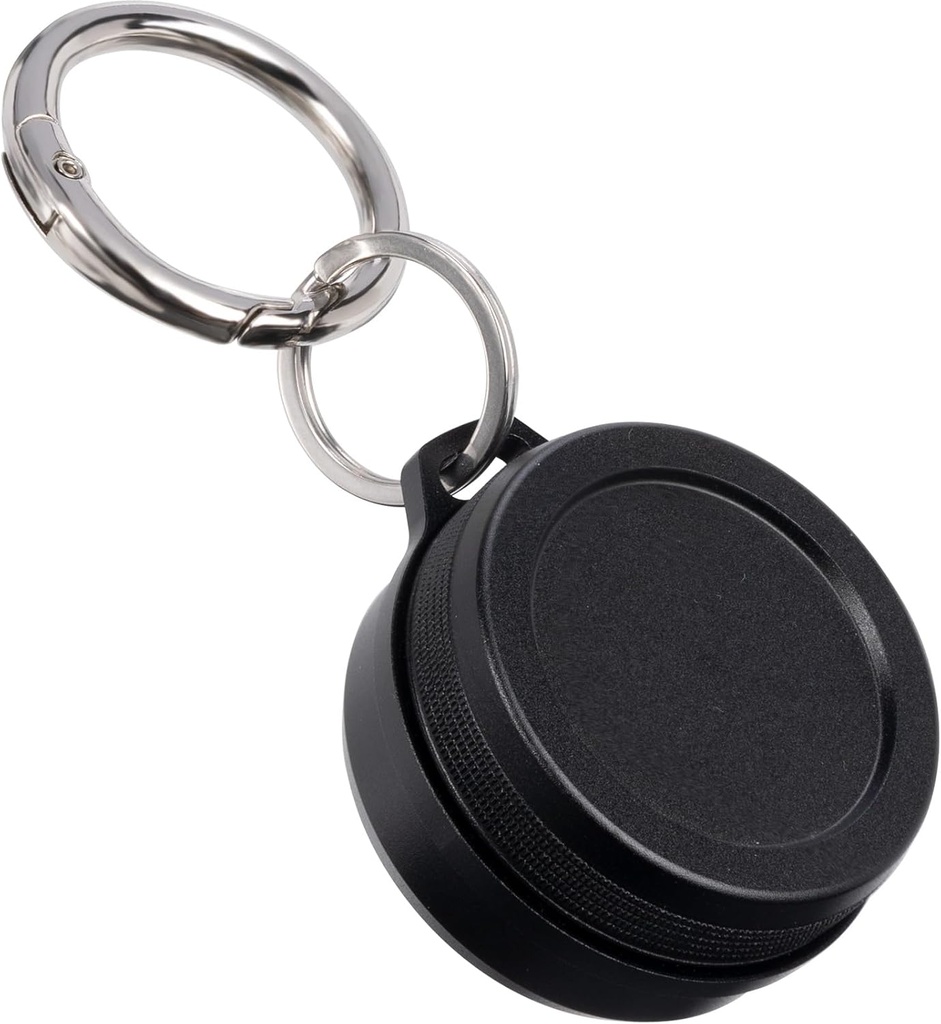 Metal Carrying Case - Portable Daily Travel Keychain Pill Holder Waterהוכחות, Small Container for Earplugs, Pills, Coins Compatible with Loop, Eargasm & Vibes, קומפקטי מיני Purse Pill Box (Black)