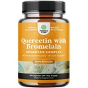 Pure Quercetin עם תוסף Bromelain עבור Immune Aid - קפסולות גבוהה פוטנט Quercetin 500 מ"ג עם Bromelain עבור תמיכה ונשימה של Immune - תוסף נשימה תזונתי - 90 Ctttent Quercetin 500 מ"ג קפסולות עם Bromelain for Immune Support & Breathing - 90 Ctttt