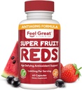 הרגישו בויטמינים גדולים Superfruit Reds - Antioxidant Superfood with Polyphenols for Anti-Aging & Immune Support - Acai, Mosteen, Pomegranate, Blueberry & הרבה יותר - 60 קפסולות