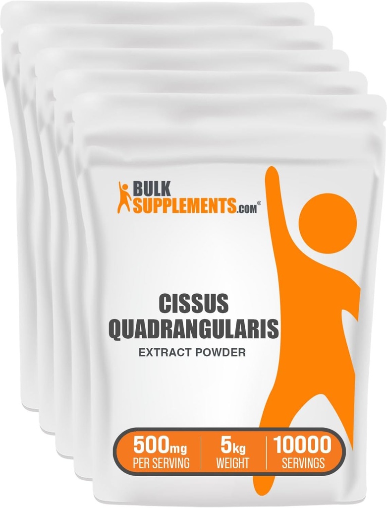 BulkSupplements.com Cissus Quadrangularis לחלץ אבקה - Cissus Quadrangularis תוסף צמחי - Gluten Free, 500 מ"ג לשרת, 1kg (2.2 lbs) (Pack of 5)