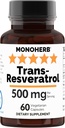 Trans Resveratrol 500 מ"ג - 60 ואג קפסולות | 250 מ"ג לקפסולה - מנהרות בגודל 2: 500 מ"ג - 30 משרתות