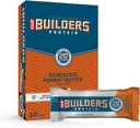 Clif Builders - Milk Bars - Chocolate Peanut Butter Flavor - 20g חלבונים - Gluten Free (2.4 Ounce, 12 Count)