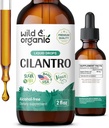 Wild & אורגני Cilantro טיפות - Detoxse עם תוסף Cilantro נוזלי - Coriander Leaf לחלץ Tincture - טבעוני, סוכר ואלכוהול חינם - 2 oz