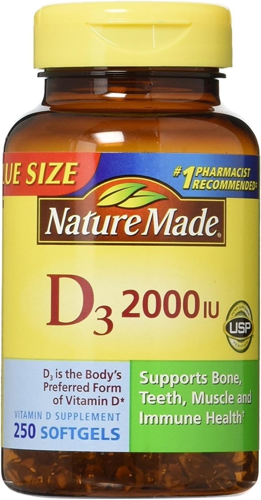 Nm Vit D 2000o Size 250ct Nature עשה ויטמין D 2000o 250ct