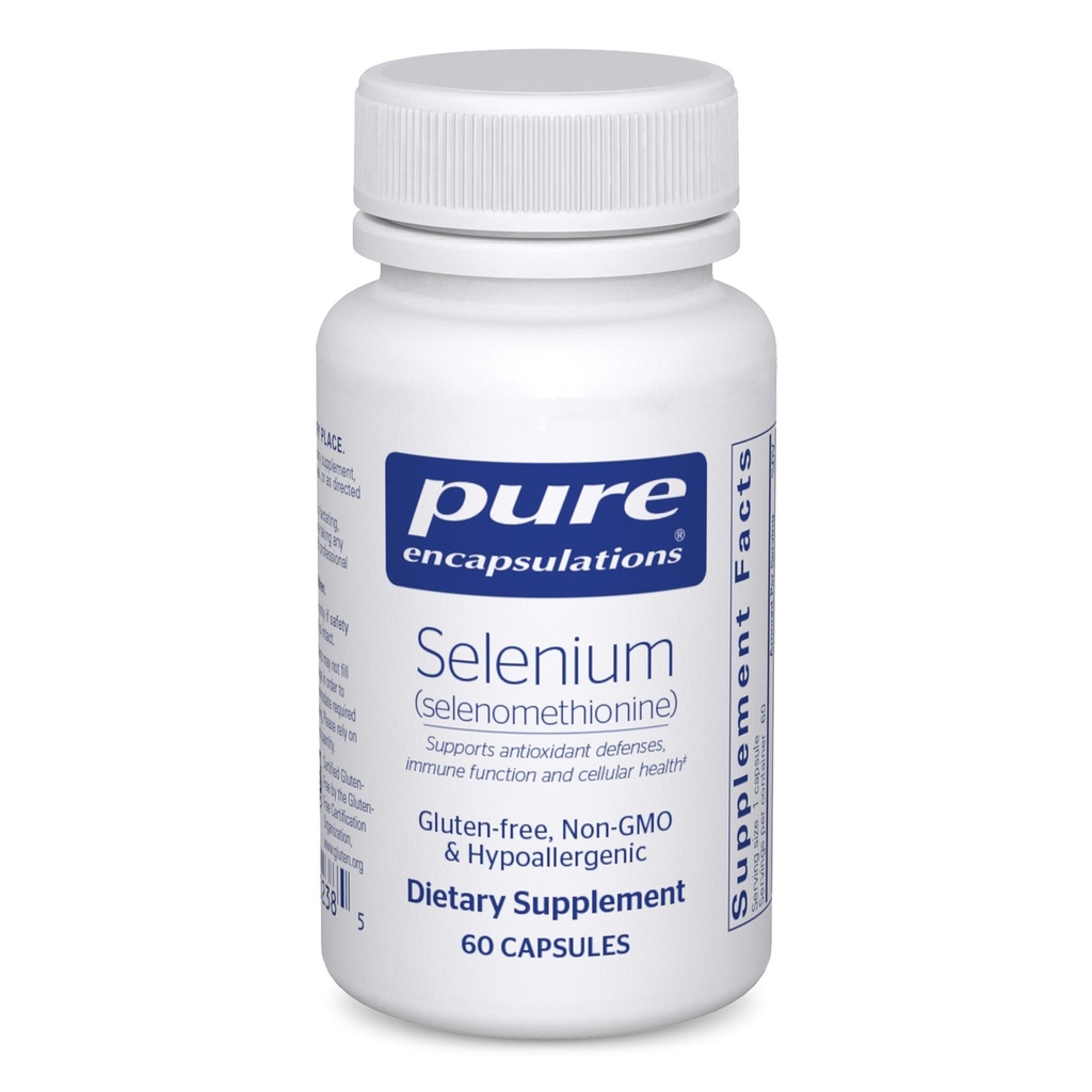 Pure Encapsulations Selenium - 200 mcg - עבור פונקציונליות תאית בריאה, מערכת החיסון והגנה מפני חמצון - מינרלים תוספת - טבעוני וגלוטן חינם - 60 קפסולות