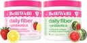 Belli Welli Daily סיבים תוסף Bundle - Strawberry Lemonade & Watermelon - Collagen, Probiotics & Electrolytes for Balanced Wellness - רענון פלברס, 32 משרתות Totals