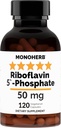 MONOHERB Riboflavin 5'-Phosphate 50 מ"ג - 120 קפסולות צמחוניות - ויטמין B2