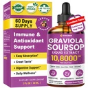 Graviola Soursop Leaf נוזל - Soursop Bitters נוזל, תמיכה Immune, להירגע, Liver ושינה, סוכר & אלכוהול חינם, גבוה Absorbable פורמולה, תשוקה פירות פלאמור, 2 Fl Oz Oz
