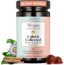 Winged Wellness Calm & Collected, Stress Relief Gummies - תוספת תמיכה מתח עם KSM-66 Ashwagandha, L-theanine, GABA & Passionflower - טבעוני & Gluten-Free Gummy - Raspberry, 42 הרוזן הרוזן ספירה