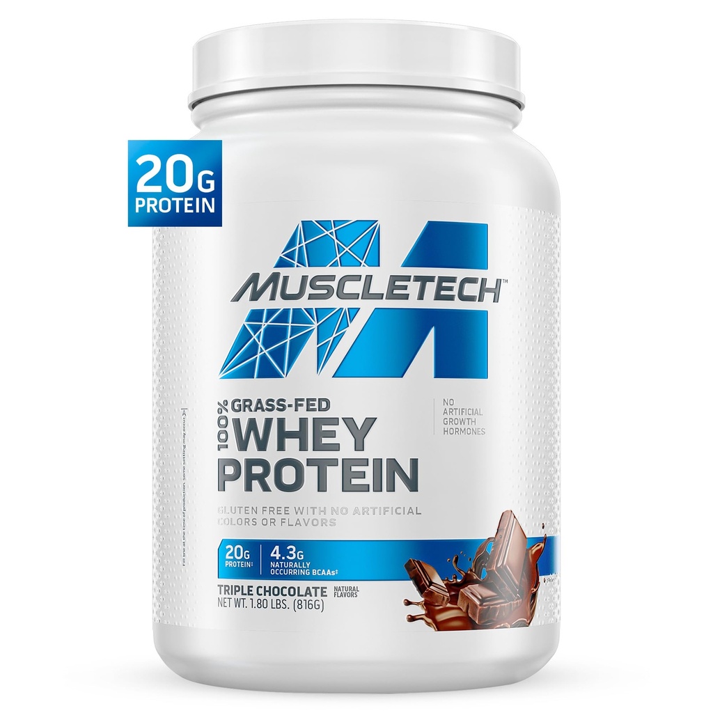 אבקת חלבון שרירית דשא (שוקולד טריפל, 1.8LB) - Whey חלבונים Smoothie & Milk Shake Mix תומך בהשגת שרירים ושיקום - 20 גרם של חלבון Whey עבור נשים וגברים - non-GMO, Gluten-Free-Free Gluten-Free Gluten-Free Gluten-Free Gluten-Free Gluten-Free-Free Gluten-Free-Free Gluten-Free-Free-Free Milk Shake