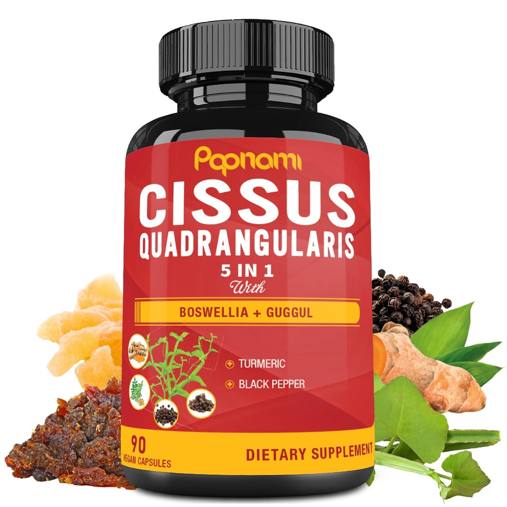 Super Cissus Quadrangularis לחלץ קפסולות עם Boswellia, Guggul, Turmeric, Pepper | 3 חודשים אספקה