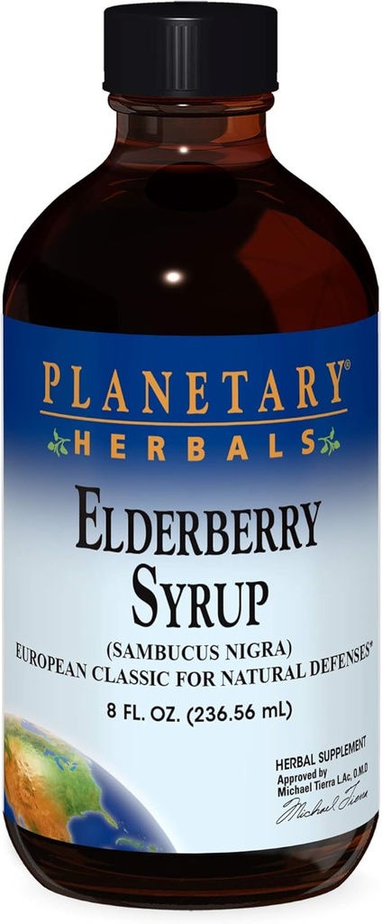 הקודם Planetary Herbals Elderberry Syrup, 8 fl oz (236.56 מ"ל) Glass