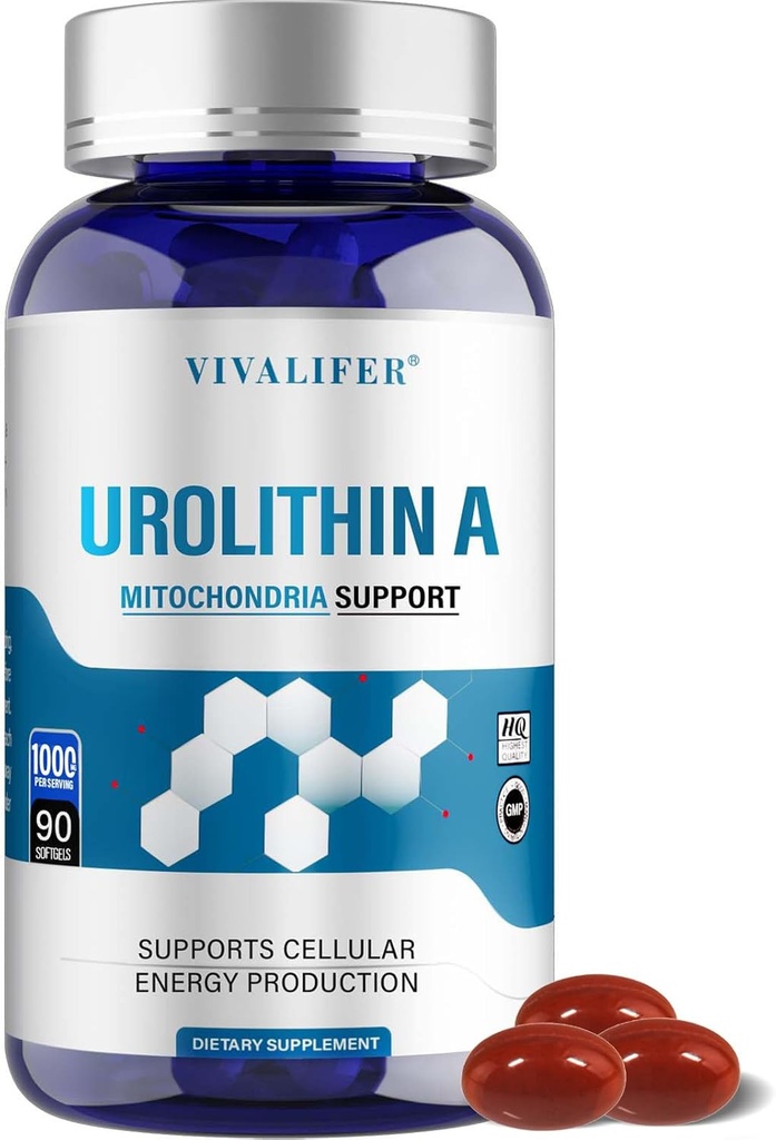 1000 MG Urolithin A תוסף, 90 Softgels Powerful Antioxidants for Healthy Aging and Enhanced Mitochondrial Support, Cell Fix