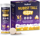 Nu Best Tall Fizzy - עצם כוח, חסינות, בריאות העיכול לילדים גיל 4 & Teens | Probiotic, Calcium, Magnesium from Red Marine Algae, ויטמינים | 30 Orange Efferscent Tablets | Pack 3