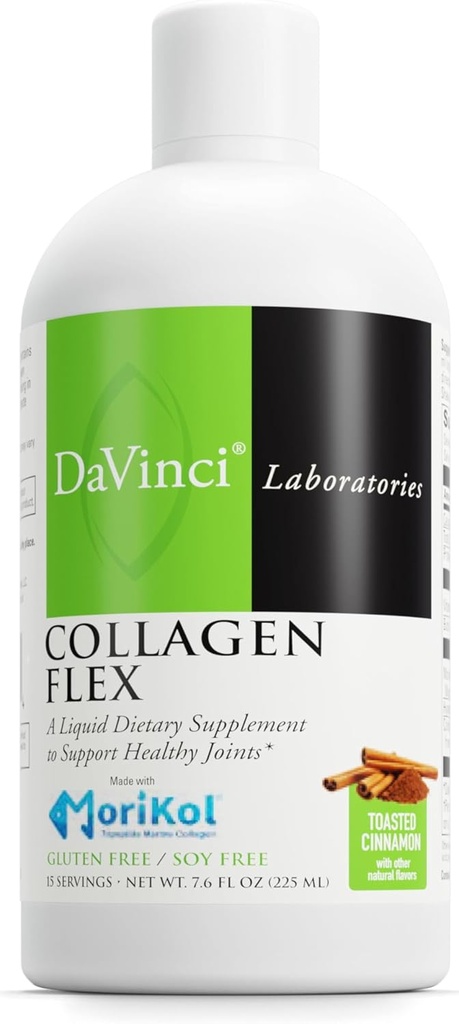 DAVINCI Labs - Collagen Flex - A Liquid Dietary תוסף לתמיכה בשיתופים בריאים - Toasted Cinnamon - Gluten Free, Soy Free - 7.6 fl oz