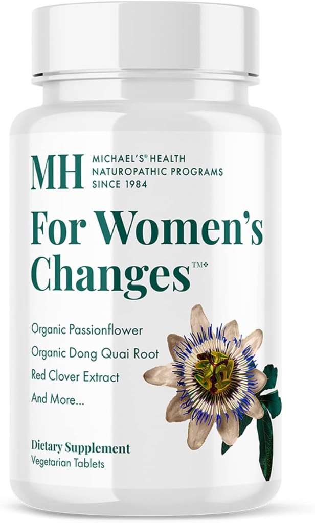 MICHAEL'S Health Naturopathic Program for Women's Change - 90 טבליות צמחוניות - עבור נשים פרי-מנדוסל ו- Menopausal - 22 משרתות