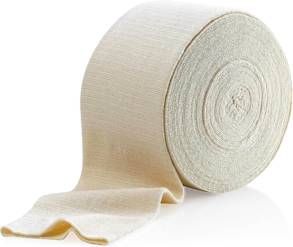גודל התמיכה של אלסטיאלטי Tubular Bandage Size D, 10M Box - Natural Color (3 " X 33 רגל) עבור גידול תמיכה בברך גדול -Medium T High, Cotton Spandex