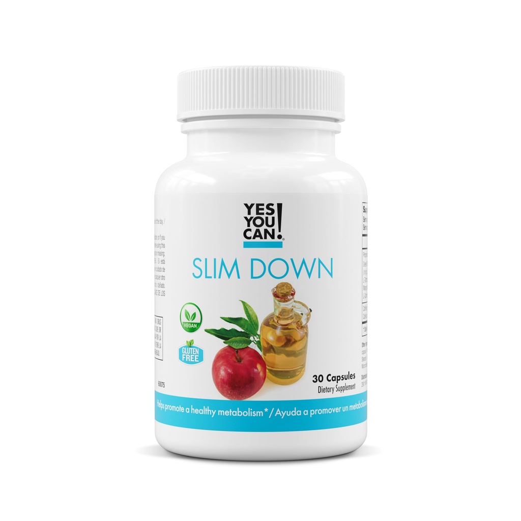 כן, אתה יכול! Slim Down Dietary Supplements - עם אפריקה מנגו, L-Carnitine, Apple Cider Vinegar, Green Tea Extract, ו- Caffeine הנגזר מ Guarana Seed Extractd Extractd Extract, 30 קפסולות לחודש יוני אספקה