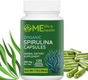 ME LIFE & HEALTH Spirulina Capsules, 100% Organic spirulina Powder (120 ct) 500mg Rich in Protein, vitamind A, B12 Antioxidants & Vitamins, Vegan, Natural and Pure spirulina Non-GMO & Gluten Free