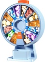 Zoksi גדול גלולות מארגנת, Daily Pill Box עבור 7 או 14 ימים, וול-הר פיל Dispenser להחזיק ברפואה, ויטמין או תוספים, מקרה גלולות שבועי עם Easy Press Button (כחול)