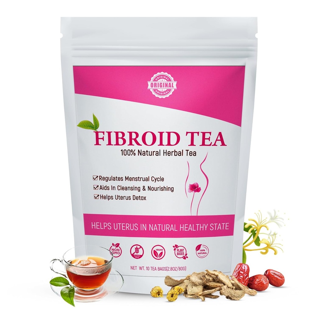 Laicuherb Fibroids Herbal Tea עבור נשים להיכנס להריון מהיר הורמון איזון, 10 שקיות תה פוריות תה עבור נשים Ovarian, טבעי Detox Womb כדי לחמם Uterus ו Detox