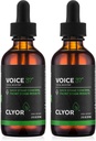 CLYOR Voice37 - Sings Voice Remedy - 2 Pack All Natural Herbal Voice Booster Formula to Lubricate Soothe ו Relieve Hoarseness יבש גרון - שיפור Singing ודיבור - 2 oz - VOICE37