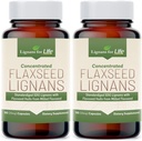 Lignans for Life Flaxseed Lignans for Dogs + SDG - אומגה 3 Fatty Acids, Antioxidants סיבים גבוהים עוזר לשפר את Shiny Coat, Digestive & Heart Health Lignans, 35 מ"ג, 90 קפסולות פלקסיד, 2 Pack Pack