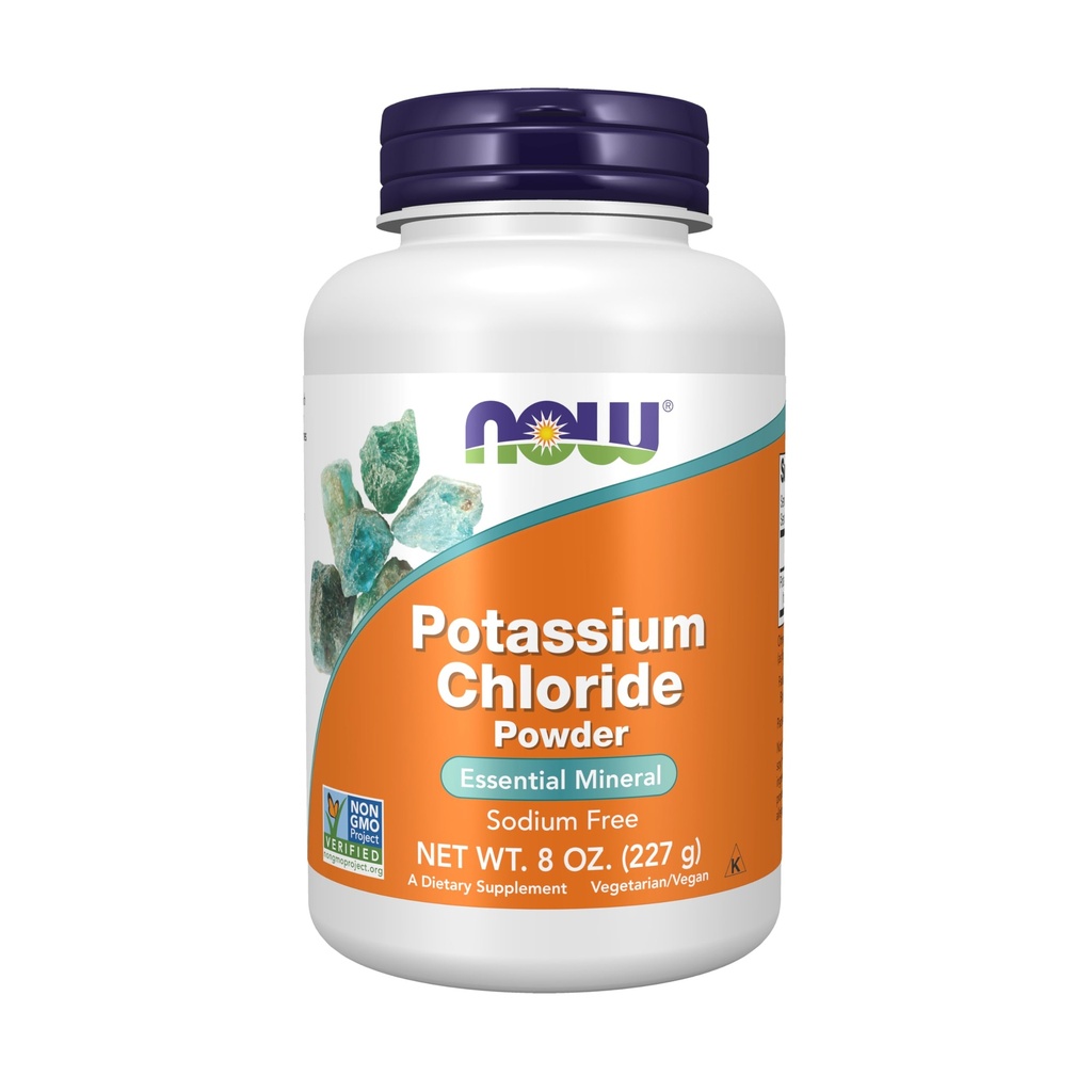 עכשיו תוספי מזון, אבקת Potassium Chloride, מוסמך non-GMO, Essential מינרלים *, 8-Ounce