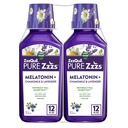 ZzzQuil Pure Zzzs Melatonin נוזל, Sleep Aid, Melatonin נוזלי מלטונין 2 מ"ג, עם Chamomile & Lavender, Fall Asleep Fast, Melatonin Sleep Aids for Adults, ברי פלאמורד, 2 Pack, 24 FL OZOZZOZZZLL ו-Lavender.