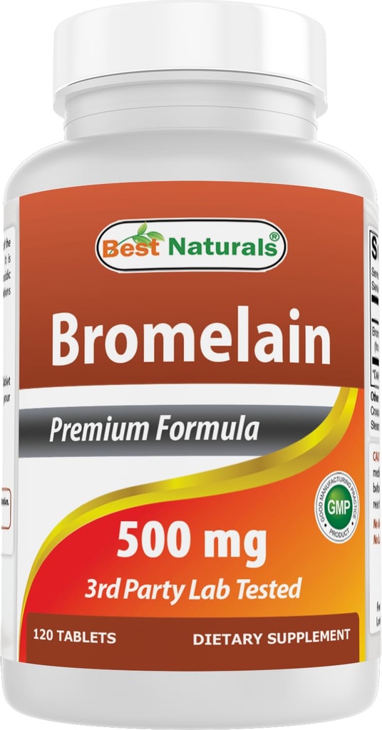 Best Naturals Bromelain Proteolytic Digestive Enzymes תוספי מזון, 500 מ"ג, 120 טבליות - תמיכה בריאות בריאות, בריאות משותפת, חומרים מזינים